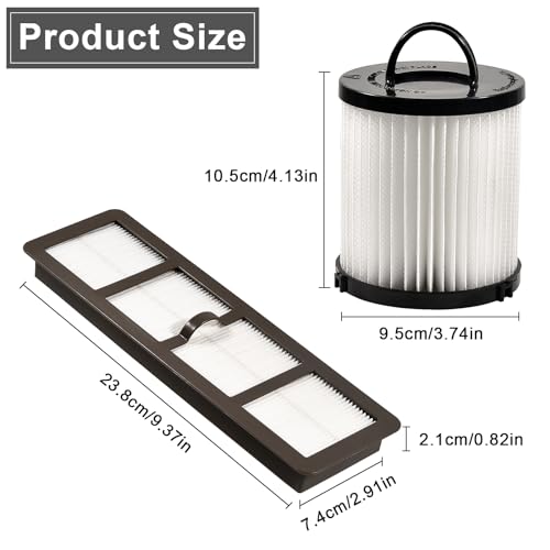 SaferCCTV EF6 HEPA Filter and Washable Cup Filter for Eureka Airspeed AS1000 Upright Vacuum Cleaners (DCF21, Replace#678